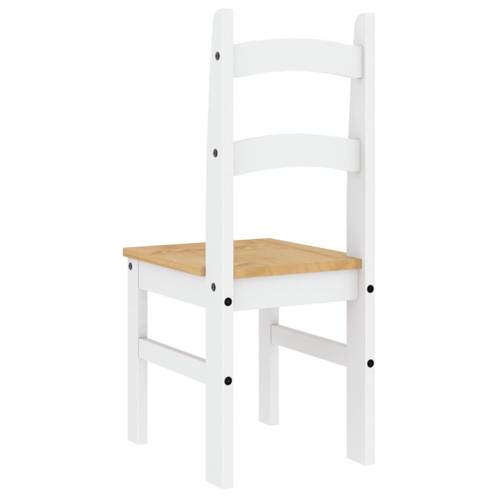 vidaXL Lot de 2 Chaises à Manger, Sièges à Dîner, Chaises de Repas, Meubles de Salle de Séjour Cuisine Maison Intérieur, Blanc Bois Massif de Pin
