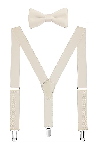Men's Boys' Suspenders and Bow Tie Set Adjustable Y Back