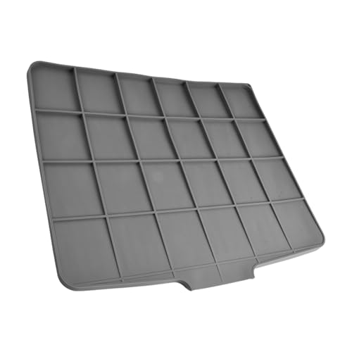 Silikon-Ablaufmatte mit Neigung, 50 x 43 x 2 cm, rutschfester Trockenmatte für die Küche, effiziente Wasserabfuhr durch speziellen Rand und Rillen, ideal zum Abtropfen von Geschirr, Gläsern und Töpfe