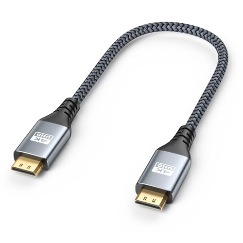 ZeniKon 4K Mini HDMI to Mini HDMI Cable 1FT, Short HDMI Mini Cable Support 4K@60Hz, 2K@120Hz, 1080P, HDR, ARC, 3D for Portable Monitor, Tablet, Camera, Raspberry Pi Zero W/2W/WH/2WH