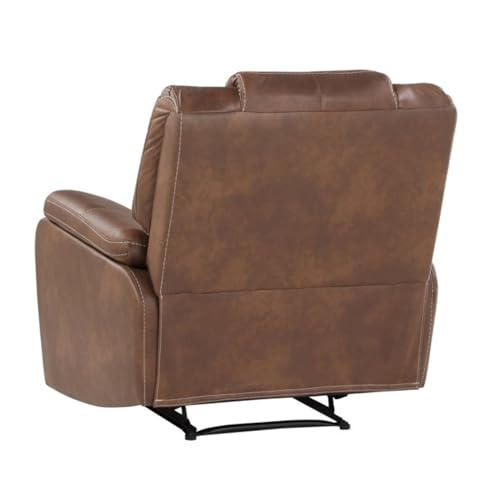 Image of Torque - Alfex 1 Seater Leatherette Manual Recliner | Recliner Sofa /Chair for Living Room, Bedroom, Office | 1 Year Warranty - Brown