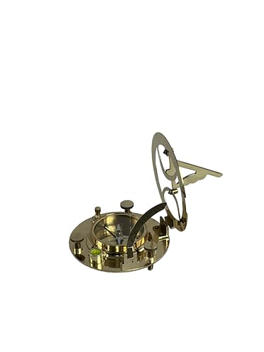 Brass Nautical - Brújula y Reloj Solar Antigua de Latón en Caja de Madera | Reloj Solar Náutico Vintage miniatura 5