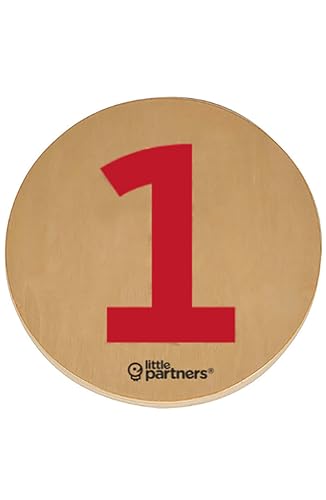 Image of Little Partners Step 'N Learn Wood Stepping Stones for Kids Indoor Play Learn 'N Balance Set (Numbers)