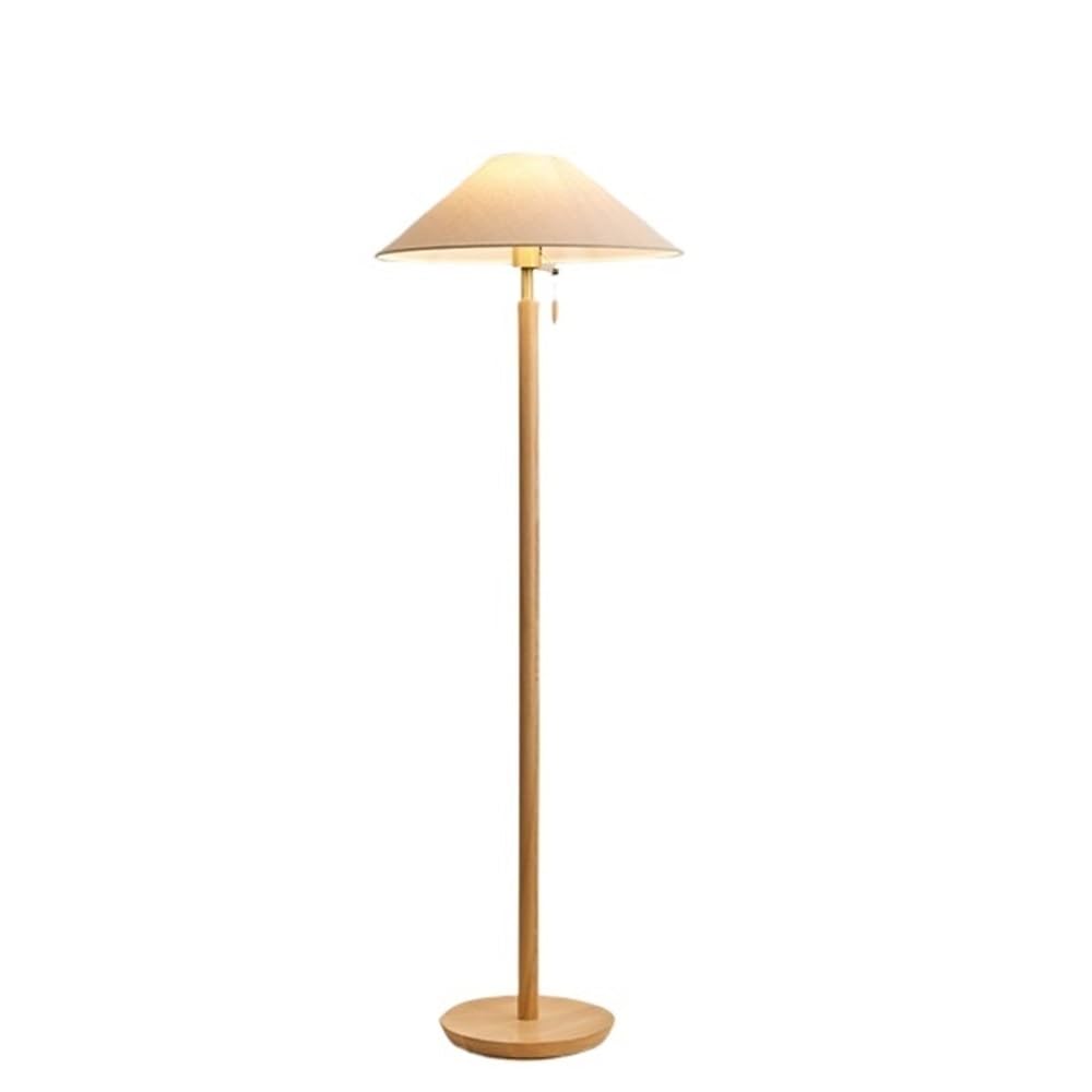 Mw9sBd8rF Floor Lamp Wooden Floor Lamp Hotel Living Room Sofa Fabric Hanging Chain Vertical(White)
