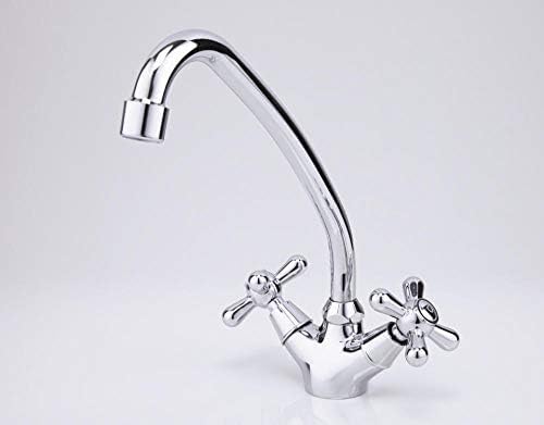 Robinet de cuisine mitigeur eau chaude et froide en laiton avec finition chrome