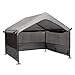 Summertrail Extra Large Dog House Outside, Dog Tent Outdoor, Big Dog Shade Shelter Doghouse Canopy with Three-Sided Breathable Mesh Windows, Gray Sun Rain Cover for Pet Cat Livestock 4'x 4'x 3.3'