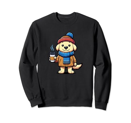 Labrador Retriever Coffee Lover Funny Dog Cappuccino Felpa