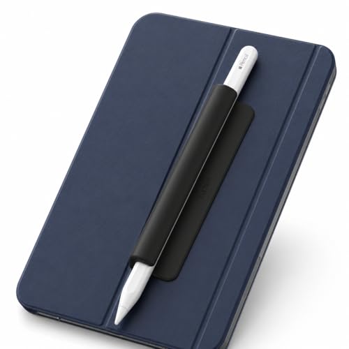 Image of Mizi Silicone Pencil Holder Sleeve for Apple Pencil (USB-C, 1st & 2nd Gen) - Adhesive Stylus Holder for iPad Case, Notebook & Desk, Universal Fit 8-12mm, Reusable Sticky Pen Holder, Black
