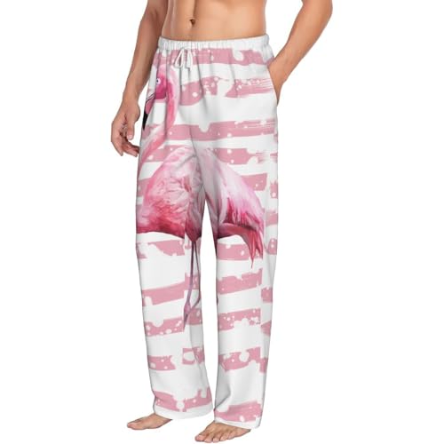 Flamingo For Men'S Lightweight Pajama Pants Adjustable Drawstring & Pockets All-Season Sleepwear