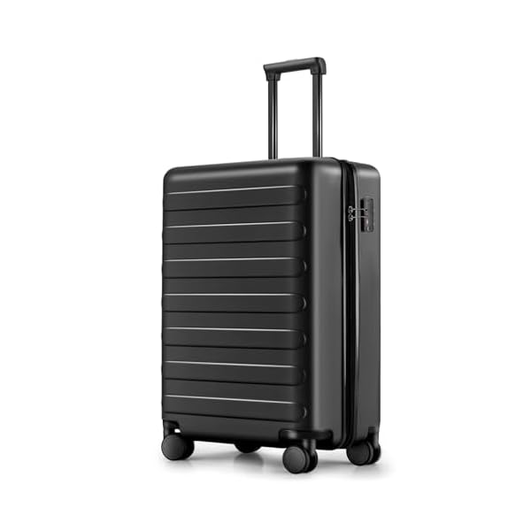 NINETYGO Carry On Luggage 22x14x9 Airline Approved, 20 Inch Luggage with Smooth Spinner Wheels, Lightweight, Hard Shell PC Suitcase Carry-On, Travel Luggage, TSA Approved (Black, Rhine Basic)