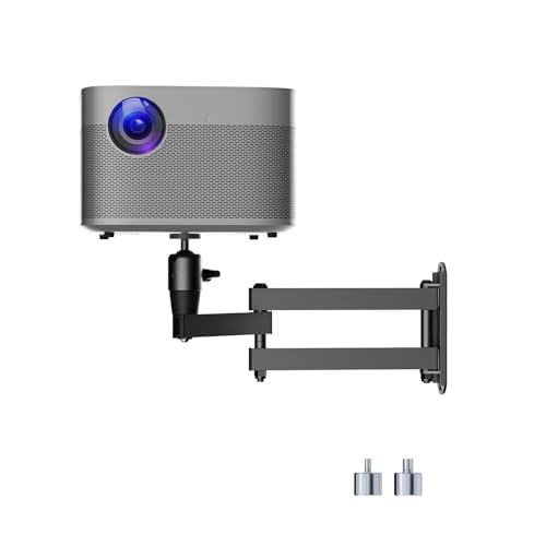 Image of suptek Universal Foldable Projector Wall Mount - Adjustable Bracket for Projectors, Compatible with 1 /4 inch, M4 & M6 Screws, Heavy-Duty & Space-Saving Design, Black, MA1330YTPRO