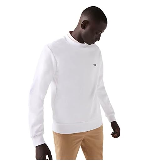 Lacoste Sweatshirt Classic Fit Homme , Blanc, XXL