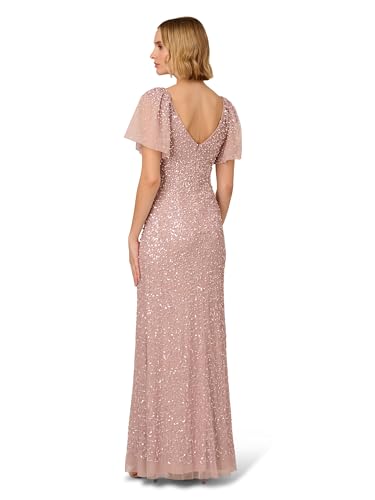 Image of Adrianna Papell Women's Beaded Mesh Long Dress