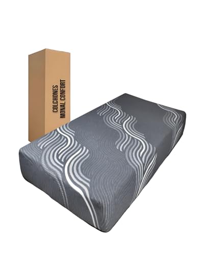 La Mejor Selección de Colchon Ortopedico Precio favoritos de las personas. 47 COLCHONES MONAL CONFORT, Colchón Individual de 21 cm de Grueso | Memory Foam | Colchon en Caja | Semi Firme | Modelo Relax Black