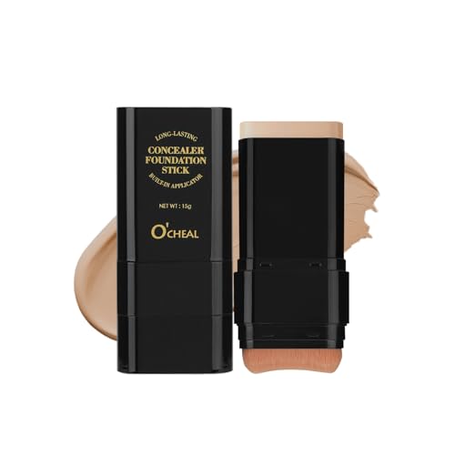 O'CHEAL Face Foundation Contour Stick Long-wear Lightweight Brighten Stick Blemish Contouring Face Concealer Beauty Makeup 03#LIGHT SKIN