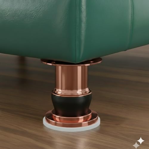 Image of JAGGER JAG410 4 inch INCH SS Steel Furniture Support Leg for Sofa, Bed, Cabinet, Wardrobe & Table | SS Strong & Durable Cabinet Support Leg | Easy Fit, Long-Lasting (6, Rose Gold /Black)