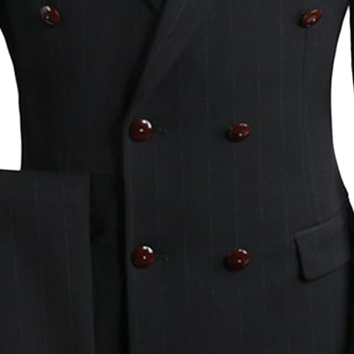 Double Breasted Striped Formal Suits Mens 2 Piece Suits Pinstripe Slim Fit Business Wedding Party Jacket Pant3