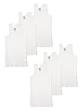 Lux Cozi Cotton Boy's Solid Regular Fit Vest Boyz_RN_WH_6PC_White, 13-14 Years