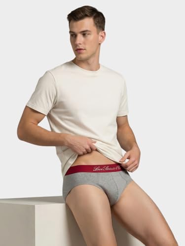 Image of Levi's Cotton Elite Brief | Premium Men's Brief Underwear | 4-Way Stretch | Outer Elastic Waistband | Double-Layered Pouch | Style 073 | Pack of 2