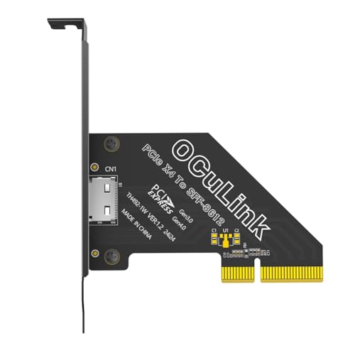 Juinrinet PCI-E 4X 4.0����Oculink SFF-8611/8612�g���J�[�h�A�_�v�^�[ �����O�v���t�@�C���u���P�b�g�t��