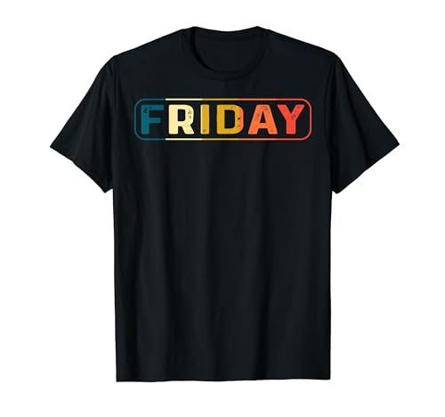 Serie vintage de DAYS Of The WEEK «FRIDAY» Distressed Camiseta