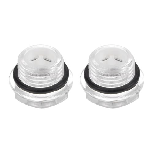 QUARKZMAN 2Pcs Verre de Vue d'Huile de Compresseur d'Air M16 x 1,5mm Mâle Jauge de Niveau de Liquide Plastique Fenêtre Indicateur Huile à Tête Hexagonale...