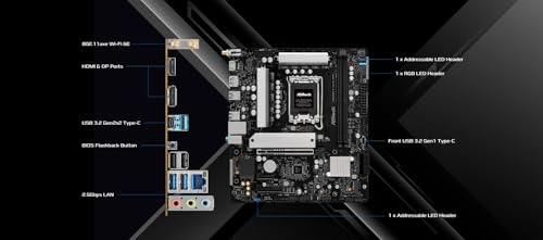 Image of ASRock B860M-X Gen5 WiFi LGA1851 Micro-ATX Motherboard, Supports Intel Core Ultra Series 2 Processors, DDR5 9066+(OC), PCIe 5.0 x16, WiFi 6E, 2.5G LAN