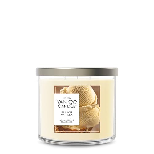Image of Yankee Candle French Vanilla, Fall Scented Candle, 14.5oz 3-Wick Candle Jar with up to 40 Hours Burn Time
