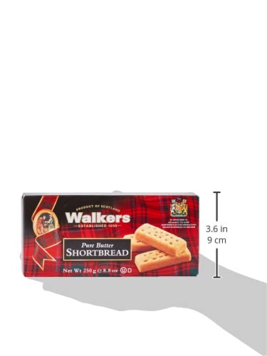 Walkers Pure Butter Shortbread Fingers, 250g (Pack of 4)