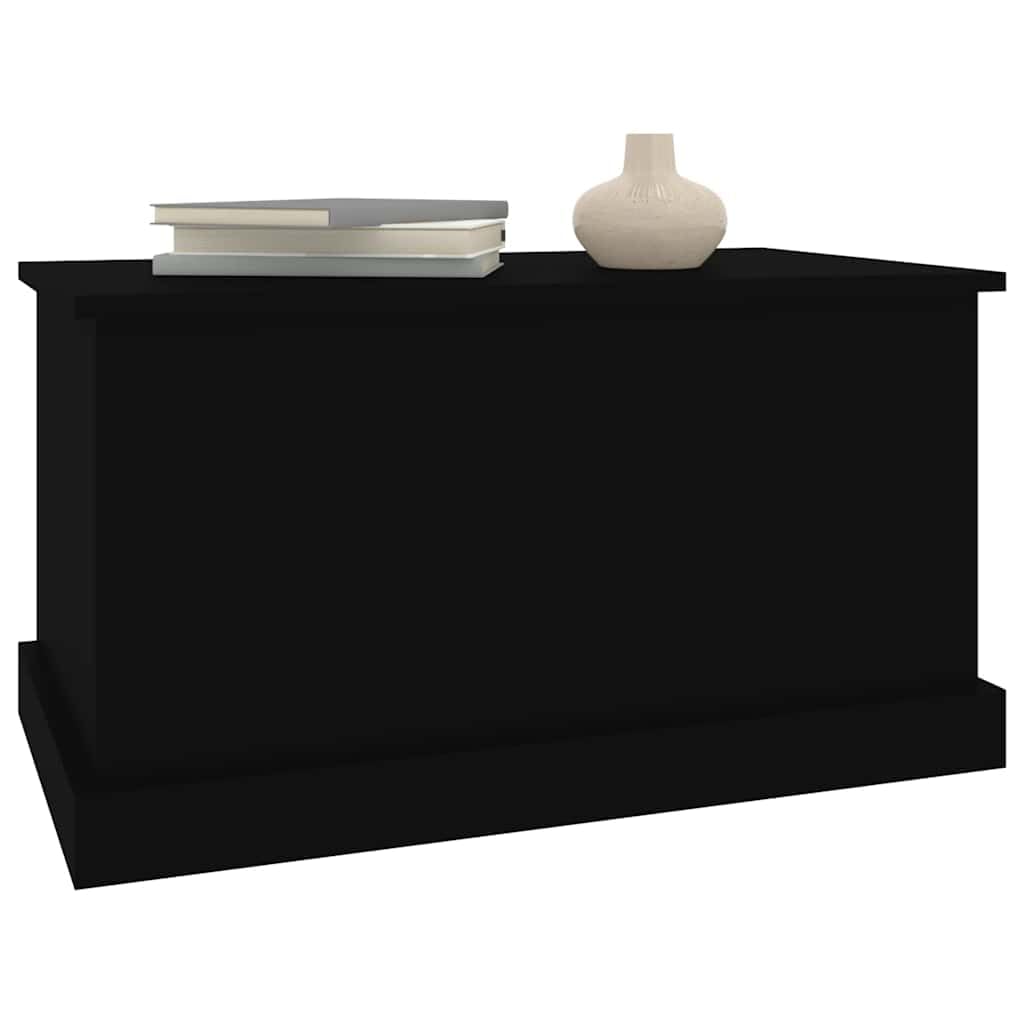 Baúl negro de madera 70 x 40 x 38 cm con tapa, versátil caja de almacenamiento para salón, dormitorio, pasillo, práctico banco y organizador de espacio de almacenamiento