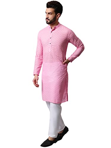 Image of Jompers Men's Regular Fit Cotton Embroidered Kurta Set