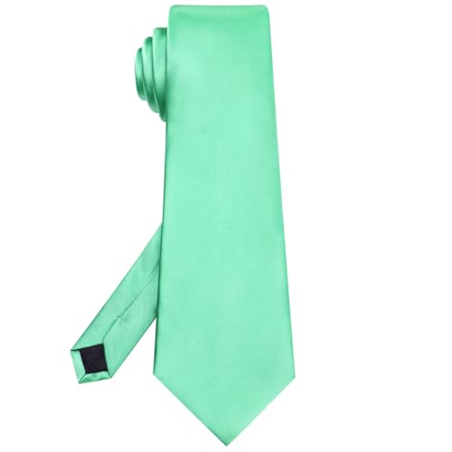 Image of Hi-Tie Men's Extra Long Solid Satin Tie Set 63 Inch /70 Inch Formal Necktie