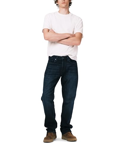 Buffalo David Bitton Mens Relaxed Straight Leg Driven Jean with Stretch Fabric