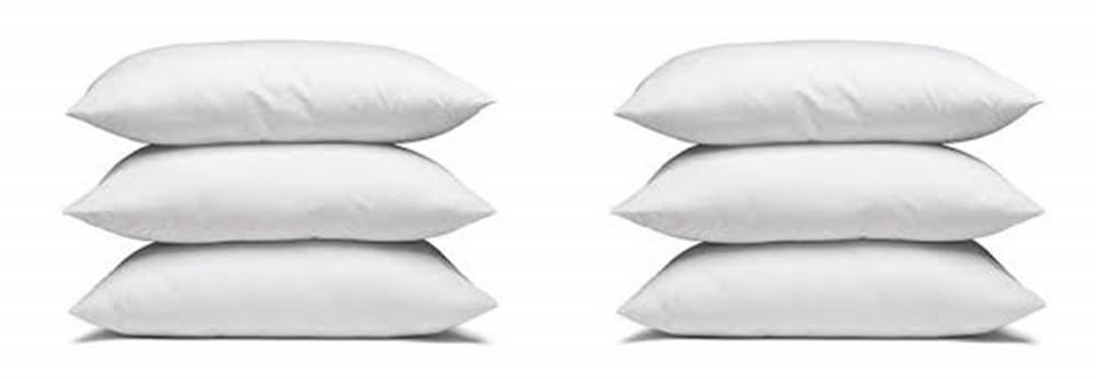 Generico 6 cuscini guanciali da letto in morbida fibra naturale 100% cotone lavabile in lavatrice Small gr. 500 cm.50x80