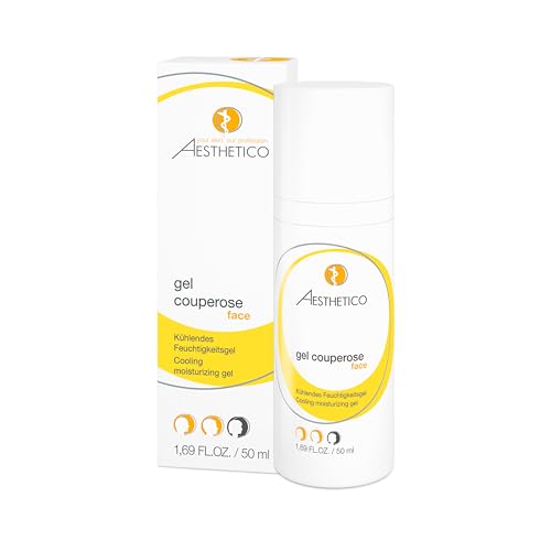 AESTHETICO gel couperose - Rötungen minimierendes und beruhigendes Pflegegel, für Couperose und Rosacea, stärkt die Gefäße, mit pflanzlichem Wirkkomplex, 50 ml