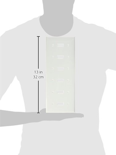 Image of White , 6 Gang : Leviton 80736-W 6-Gang Toggle Device Switch Wallplate, Thermoplastic Nylon, Device Mount, White