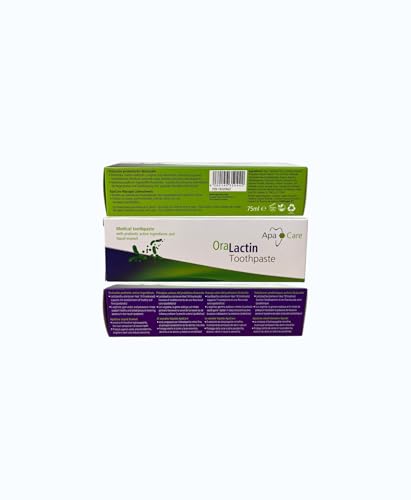 ApaCare OraLactin Zahncreme, 3×75 ml Zahnpasta mit Hydroxylapatit (flüssiger Zahnschmelz), Fluorid & probiotischen Inhaltsstoffen, für Remineralisierung, Pflege empfindlicher Zähne, ohne Titandioxid 3
