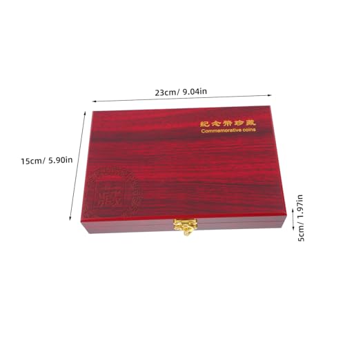 Caja de madera para monedas con tapa, almacenamiento práctico miniatura 2