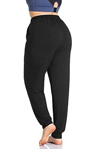 ZERDOCEAN Women's Plus Size Casual Lounge Yoga Pants Comfy Relaxed Joggers Pants Drawstring with Pockets3