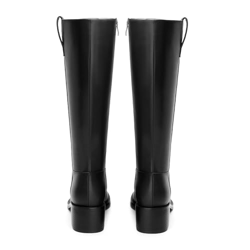 Women's Knee High Boots - Side Zipper Low Heel Boots Comfortable Classic Round Toe Boots Women's Fall Winter Riding Boots4