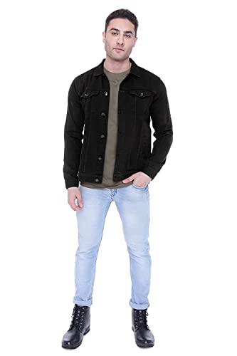 Image of Men Regular Fit Washed Full Sleeve Denim Jacket