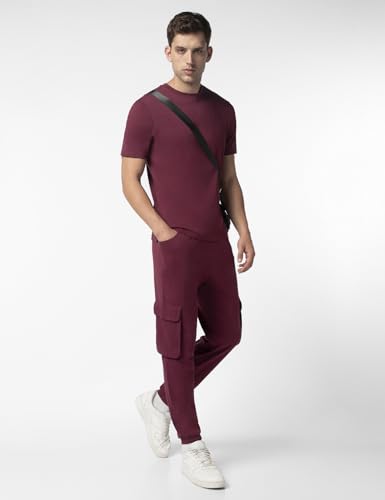 Image of FYLTR Men's Crewneck Terry Cotton Blend Co-ord Set | Half Sleeve T-shirt| Jogger with Side & Cargo Pockets | Tracksuit | Winter Co-ord set for Men