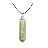 vesuvianite cristalloterapia 1 sacchetto di velluto EDZZEL Ciondolo a 6 lati in vesuvianite naturale con sacchetto di velluto (1 pz), Vesuvianite, Vesuvianite