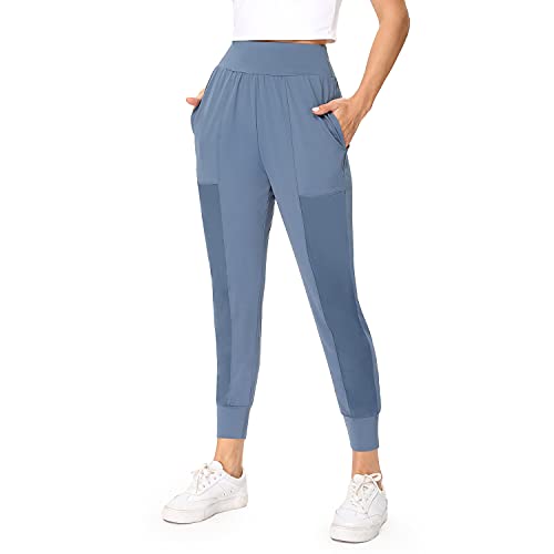 WOWENY Pantalon De Sport Femme Jogger Pantalon Survêtement Casual avec Poche pour Running Fitness Bas De Jogging (Bleu, S, s) Cover
