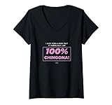 Photo Gallery donna 100% chingona maglietta con collo a v Photo Gallery donna 100% chingona maglietta con collo a v