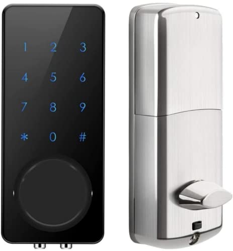 AKASO Smart Lock, Smart Electronic Door Lock APP Code Touch Screen Keypad Deadbolt Entrance Smart Electronic Digital Door Lock with Key Remote Keypad for Home Hotels Apartment