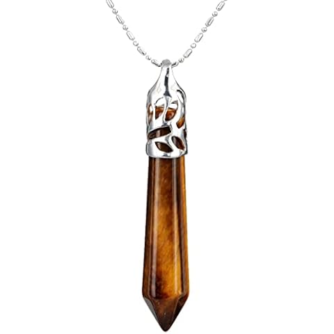 KYEYGWO Reiki Chakra Hexagonal Collar de Piedra Preciosa para Mujer y Hombres Cover