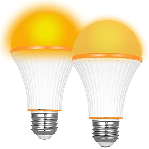 Amber Light Bulbs, 3 Modes Switch on Off Night Light Bulbs, 720 Lumens 1800K E26/E27 Base Low Blue Night Light Bulbs for for Baby Nursery Sleeping Bedtime Reading Bedroom 2 Pack