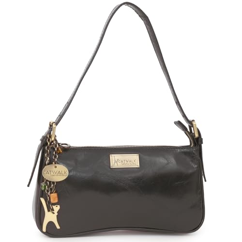 Catwalk Collection Handbags - Petit Sac Porté Épaule Femme - Sac à Main - Cuir - CELINE - Noir BF