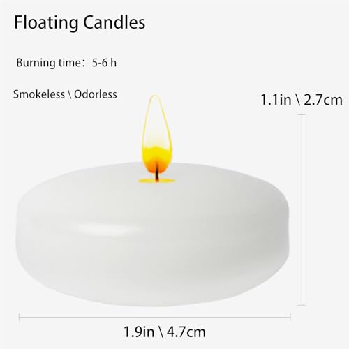 Bougies d'eau flottantes rondes en cire pour décoration de table - 6